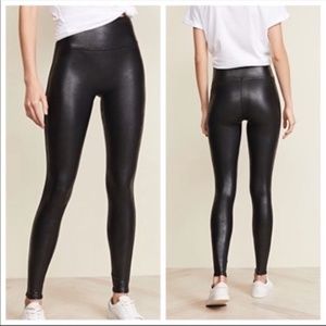 NEW SPANX Faux Leather Leggings Black Extra Large